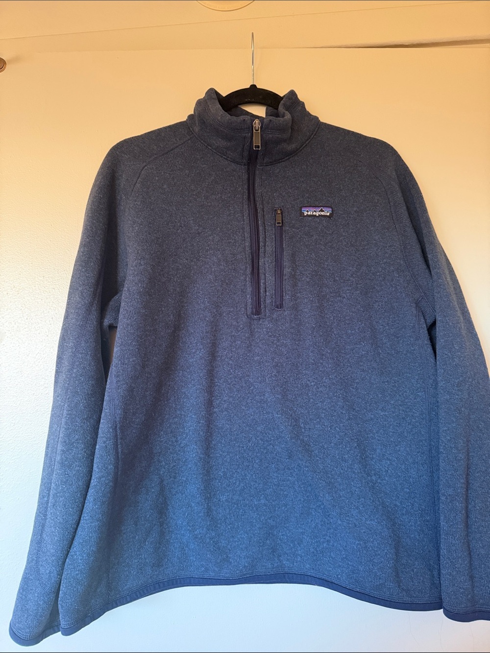 Patagonia Men’s Heather Navy Quarter-Zip Fleece Pullover